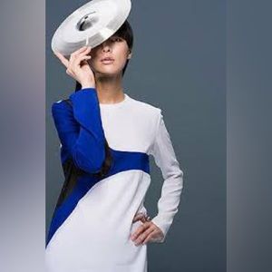 Alexander Wang silk colorblock dress with mesh insets size 4